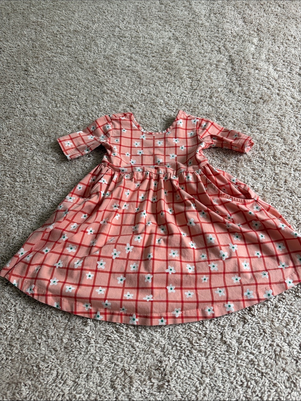 Hanna Andersson Coral Skater Dress with pockets